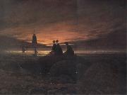 Caspar David Friedrich coucher de soleil sur la mer France oil painting artist